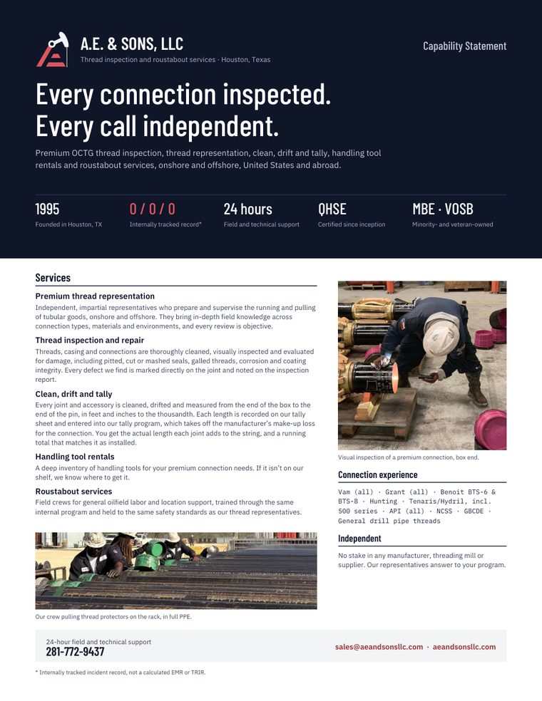 Capability statement, page 1 preview